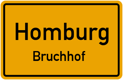 Ortsschild Homburg Bruchhof