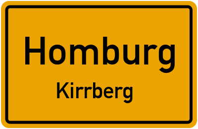 Ortsschild Homburg Kirrberg