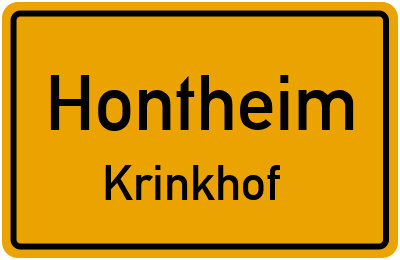 Straßenverzeichnis Hontheim Krinkhof