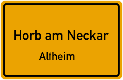Straßenverzeichnis Horb am Neckar Altheim