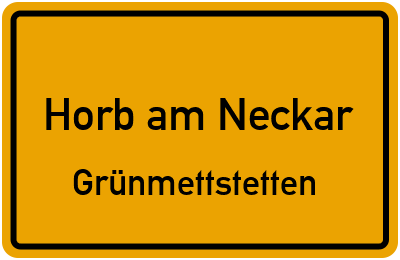 Straßenverzeichnis Horb am Neckar Grünmettstetten