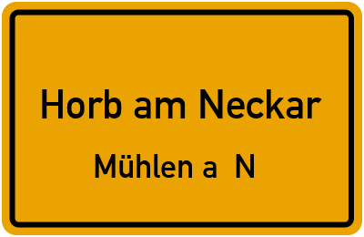 Straßenverzeichnis Horb am Neckar Mühlen a. N.
