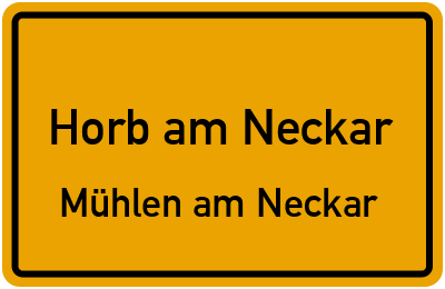 Straßenverzeichnis Horb am Neckar Mühlen am Neckar