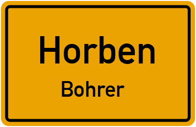 Ortsschild Horben Bohrer