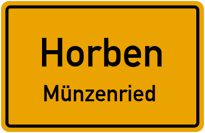 Ortsschild Horben Münzenried