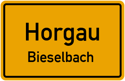 Ortsschild Horgau Bieselbach
