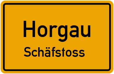 Ortsschild Horgau Schäfstoss