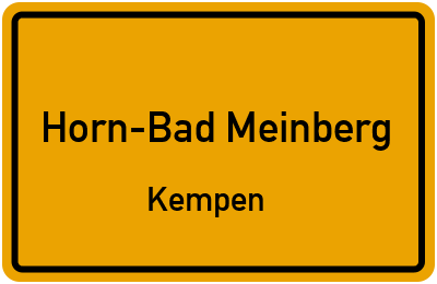 Straßenverzeichnis Horn-Bad Meinberg Kempen