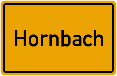 Ortsschild von Hornbach in Rheinland-Pfalz