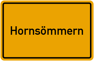 Ortsschild von Gemeinde Hornsömmern in Thüringen