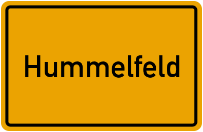 Ortsschild von Gemeinde Hummelfeld in Schleswig-Holstein