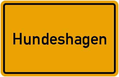 Ortsschild von Hundeshagen in Thüringen