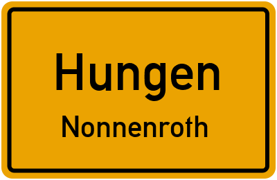 Ortsschild Hungen Nonnenroth