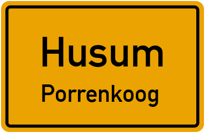 Straßenverzeichnis Husum Porrenkoog