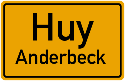 Straßenverzeichnis Huy Anderbeck