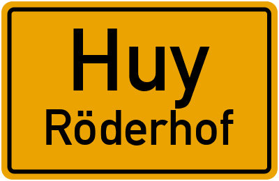 Straßenverzeichnis Huy Röderhof