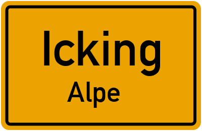 Ortsschild Icking Alpe