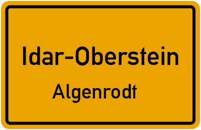 Straßenverzeichnis Idar-Oberstein Algenrodt