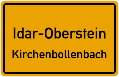 Straßenverzeichnis Idar-Oberstein Kirchenbollenbach