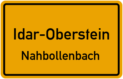 Straßenverzeichnis Idar-Oberstein Nahbollenbach