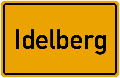 Ortsschild von Gemeinde Idelberg in Rheinland-Pfalz