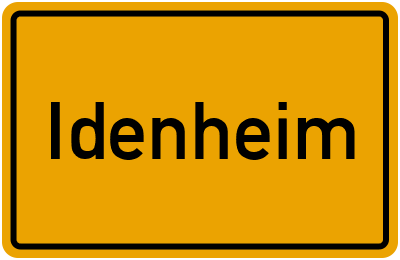 Ortsschild von Gemeinde Idenheim in Rheinland-Pfalz