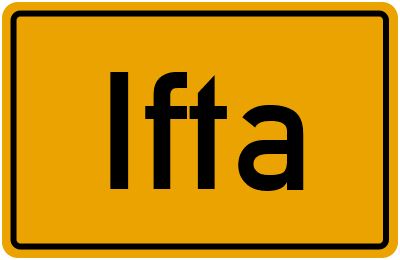 Ortsschild von Ifta in Thüringen