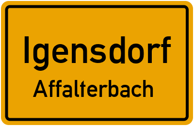 Ortsschild Igensdorf Affalterbach