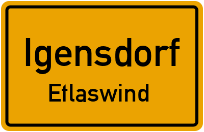 Ortsschild Igensdorf Etlaswind