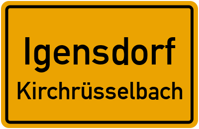 Ortsschild Igensdorf Kirchrüsselbach