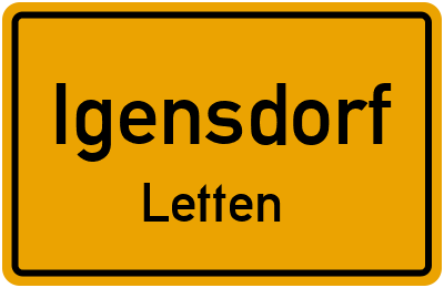 Ortsschild Igensdorf Letten