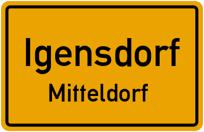 Ortsschild Igensdorf Mitteldorf