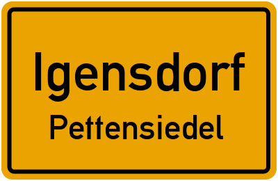 Ortsschild Igensdorf Pettensiedel