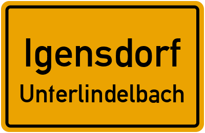 Ortsschild Igensdorf Unterlindelbach
