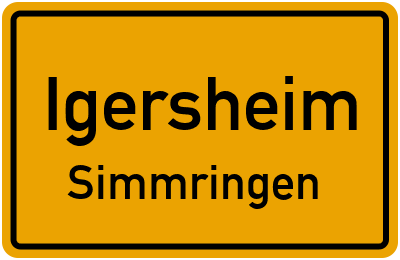 Ortsschild Igersheim Simmringen