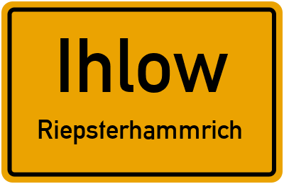 Ortsschild Ihlow Riepsterhammrich