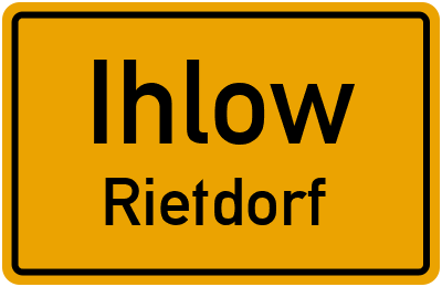 Straßenverzeichnis Ihlow Rietdorf
