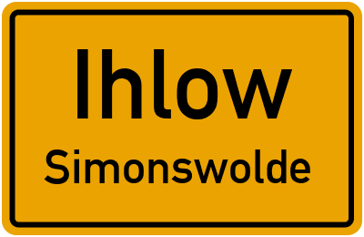 Ortsschild Ihlow Simonswolde