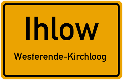 Straßenverzeichnis Ihlow Westerende-Kirchloog