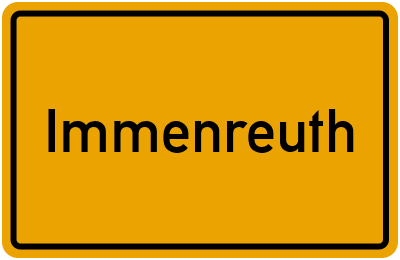 Ortsschild von Gemeinde Immenreuth in Bayern