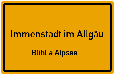 Straßenverzeichnis Immenstadt im Allgäu Bühl a.Alpsee