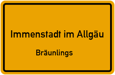 Straßenverzeichnis Immenstadt im Allgäu Bräunlings