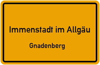 Straßenverzeichnis Immenstadt im Allgäu Gnadenberg