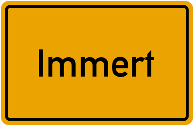 Ortsschild von Gemeinde Immert in Rheinland-Pfalz