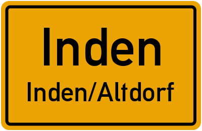 Ortsschild Inden Inden/Altdorf
