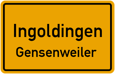 Ortsschild Ingoldingen Gensenweiler
