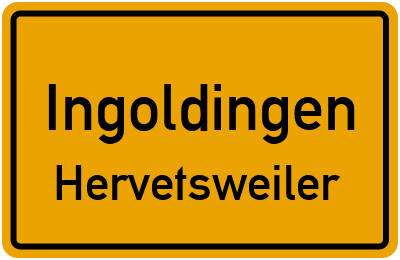 Straßenverzeichnis Ingoldingen Hervetsweiler