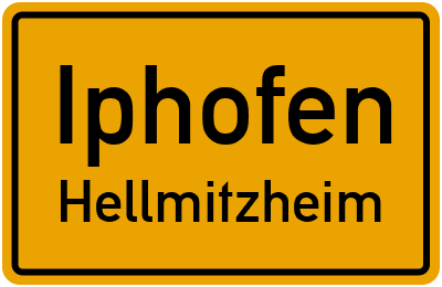 Ortsschild Iphofen Hellmitzheim