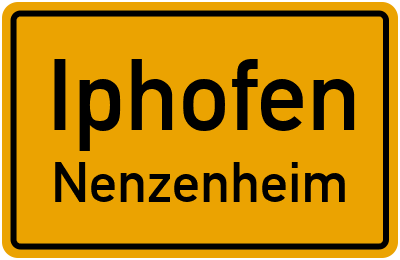 Ortsschild Iphofen Nenzenheim