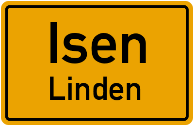 Ortsschild Isen Linden